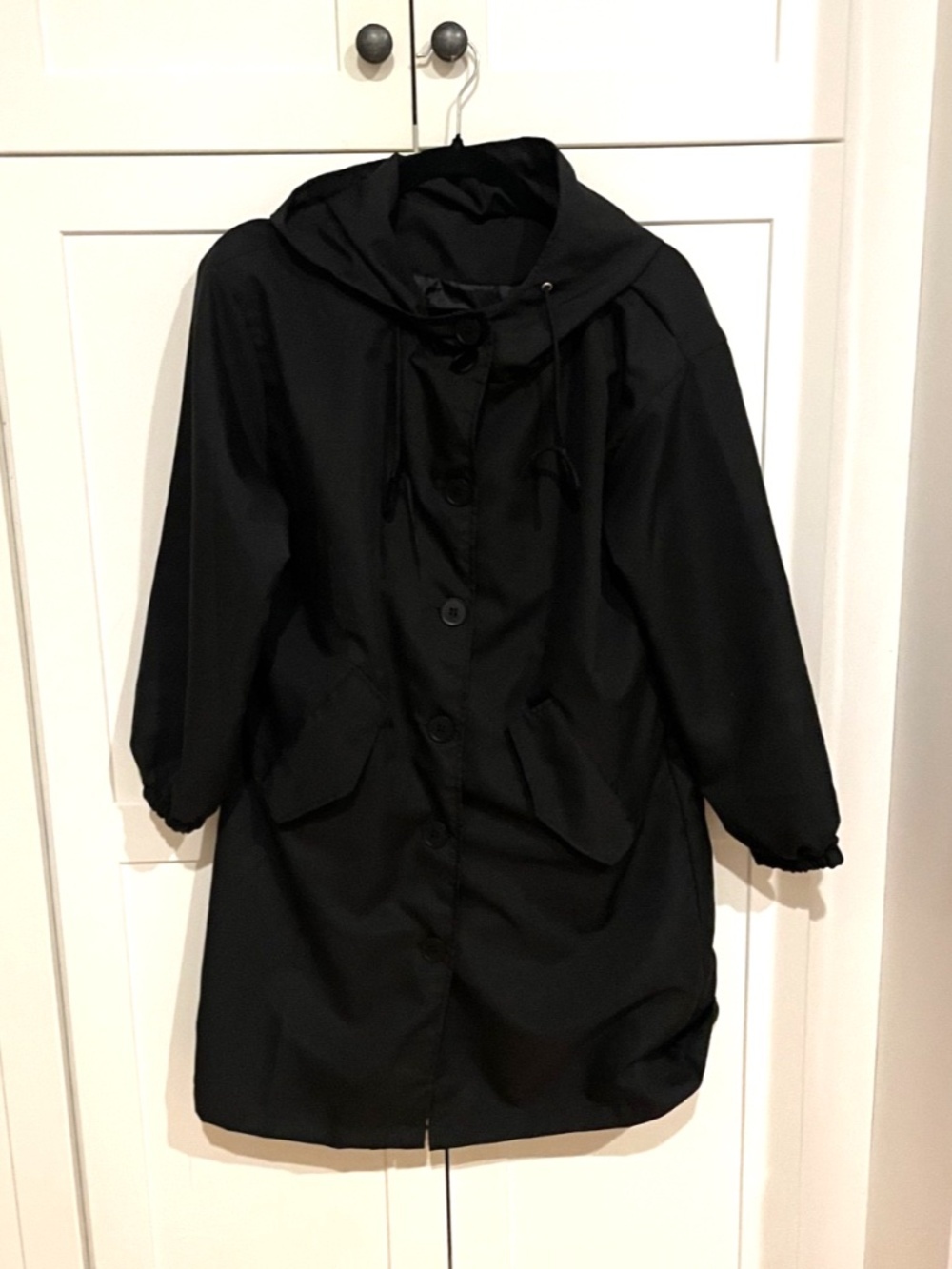 Women's Black Raincoat Size Medium - Picture 7 of 7